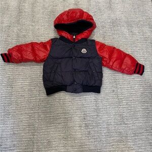 Moncler Red and Navy Hooded Jacket